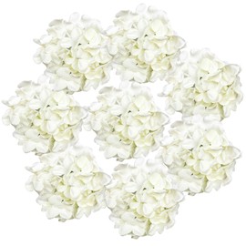 Royal Imports - Cabezas artificiales de hortensias de flores de marfil, falsas de seda, para corona floral, chimenea, arco o mesa, decoración del hogar y pared, arreglos de novia, boda, 8 piezas
