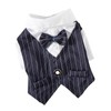 Pet Suit Bow Decor Striped Breathable Dog Cat Wedding Shirt
