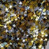 Glitter Stars Confetti Table Confetti Black Gold and Silver Metallic