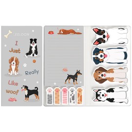 Dog Sticky Notes Set, 420 Sheets Cute Cartoon Animal Dogs Self-Stick Notes Pads Dogs Themed Memo Pads Dog Paw Page Markers Sticky Index Tabs for Home Office School Supplies