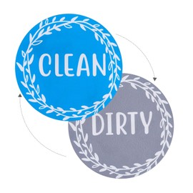 Dishwasher Magnet Clean Dirty Sign, Reversible Double Sided Clean Dirty Magnetic Flip Indicator Tags for Stainless Steel Dish Washer for Home Organization Accessories (Blue, Gray)