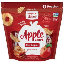 Simple Slices Gourmet Nut Baked Apple Chips (Red Apple, 0.75 Ounce (Pack of 8 Bag))
