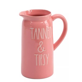 Rae Dunn Pitcher!! SUMMER FUN BBQ—Tanned and Tipsy In Pink! NEW!