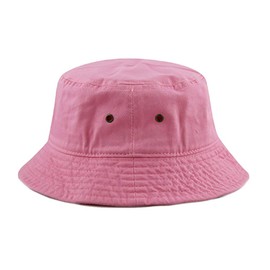 Newhattan Short Brim Visor Cotton Bucket Sun Hat (Light Pink, Large/X-Large)