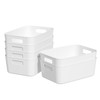Kekow Pantry Organization Bin, 6-Pack Plastic Storage Bin, White