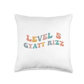 Level 5 Gyatt Rizz Funny Meme Urban Slang Rizzler Rizzing Throw Pillow