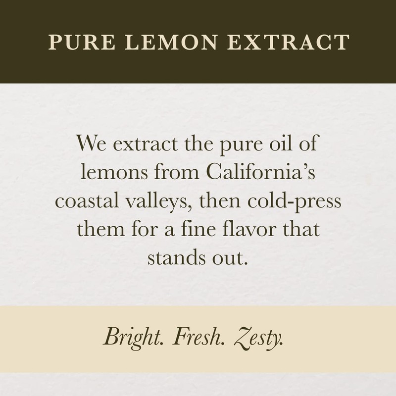 Cook's Pure Lemon Extract, Premium Quality, Cold Pressed Lemon, Sugar