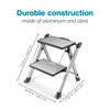 Polder Easy-Close Aluminium 2-Step Stool, Ladder with Non-Skid Feet, Folding