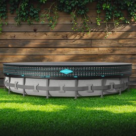 POOLHACKER 18FT Round Pool Cover, Pool Covers for Above Ground Pools, Pool Cover Protector, Round Pool with Cover, Swimming Pool Cover, Tear-Resistant & Dustproof（Black）