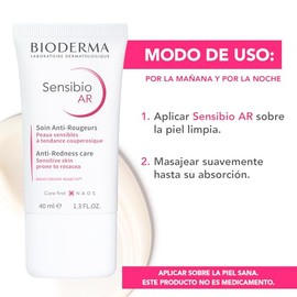BIODERMA, Tratamiento Facial, Sensibio Ar, Cuidado Dermatológico Anti-rojeces, Calma e Hidrata, para Piel Sensible, 40ml
