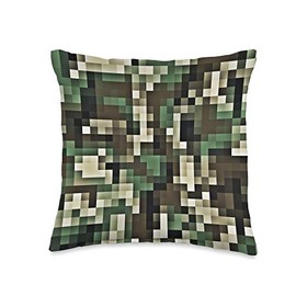 Print Fort Camouflage Pixel Cool Abstract Fatigues Camo Design Throw Pillow, 16x16, Multicolor