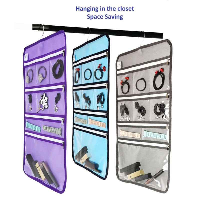 ANIZER Travel Foldable Jewelry Rolls Bag Hanging Jewelry Organizer with