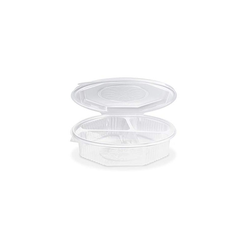 VEPATIM 25 Dinner Bowls Octagonal Octagonal Cups Clear with Lid