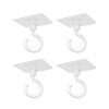 X-SHIYUN 4 Pack Traceless Wall Adhesive Hook，Rotate 360°Ceiling Adhesive Hook，Towel