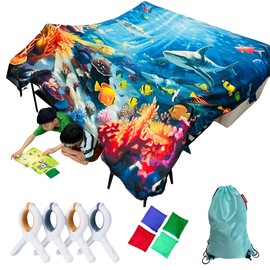 Magic Fort Building Kit for Kids - Large Lightweight Blanket Fort Making Kit Clips with CPC Certification - Portable Playhouse Play Tent Fort - Indoor/Outdoor Girls/Boys Toys Ages 4-5 6 7 8-12