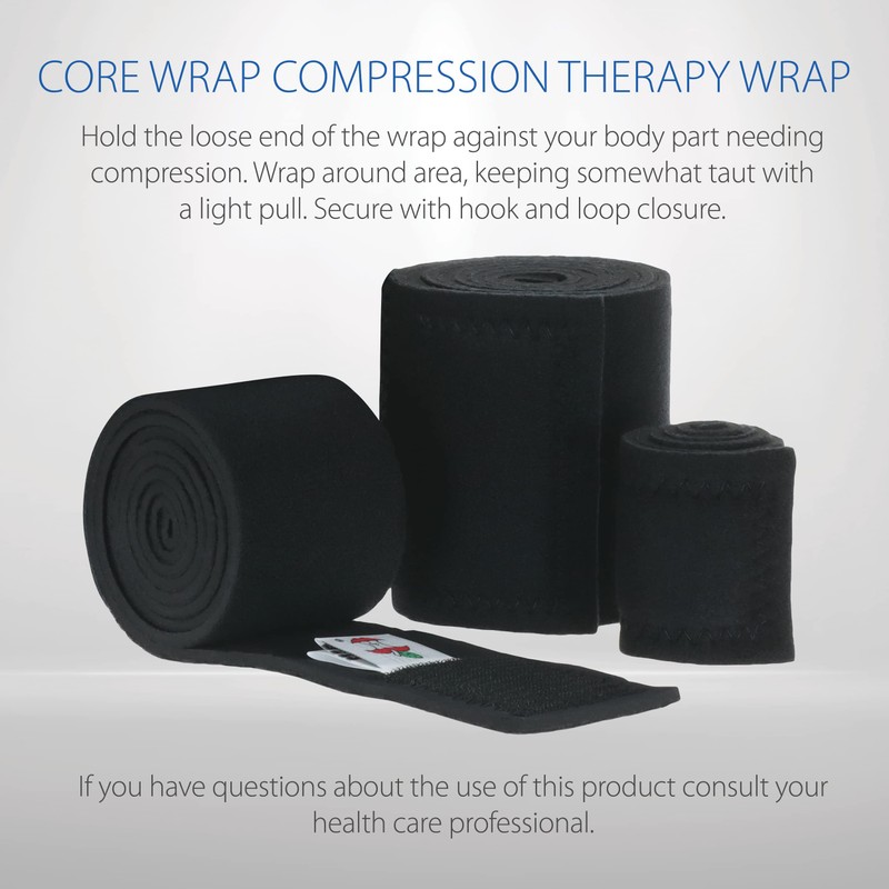 Core Products Core Wrap, Compression Therapy Wrap, Black - 2.5"