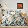 YASMENG Satin Bed Linen 135 x 200 cm Leaves Motif