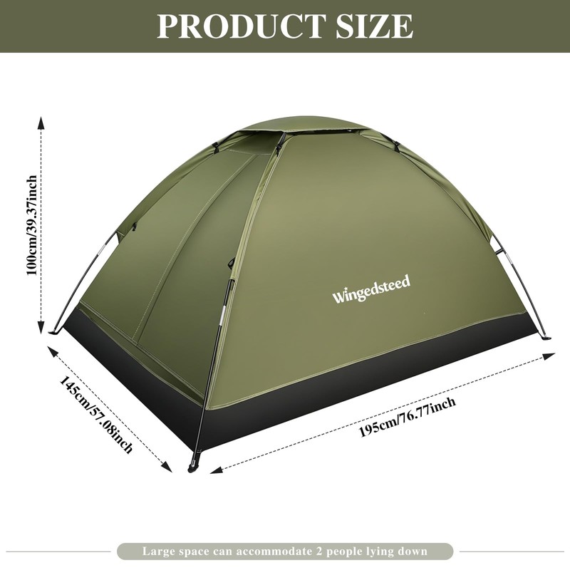 Camping Tent for 1-2 Person, Waterproof Backpacking Tent, Lightweight Dome