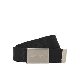 JACK & JONES Men's Jaclondon Woven Belt Noos Belt, black - silver