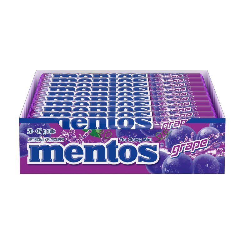 Mentos - Grape Rolls - Pack of 20 - Refreshing