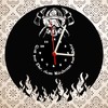 bigcopy e.K. Wall Clock, Fire Brigade Design, Black Dial, High-Quality