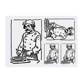 Azeeda 4 x 'Küchenchef' Temporäre Tattoos - Wasserfest, Hautfreundlich & Ungiftig · Transfers in Verschiedenen Größen (TO00071342)