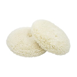 2PCS 7" Wool Double Sided Buffing Pad, 100% Natural Wool Pad with M16 Thread for 2-Sided Compound Cutting and Polishing (2PCS 7" Double Wool Buffing Pad)