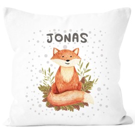SpecialMe® Cushion Cover with Name Fox Cotton 40 x 40 cm White One Size