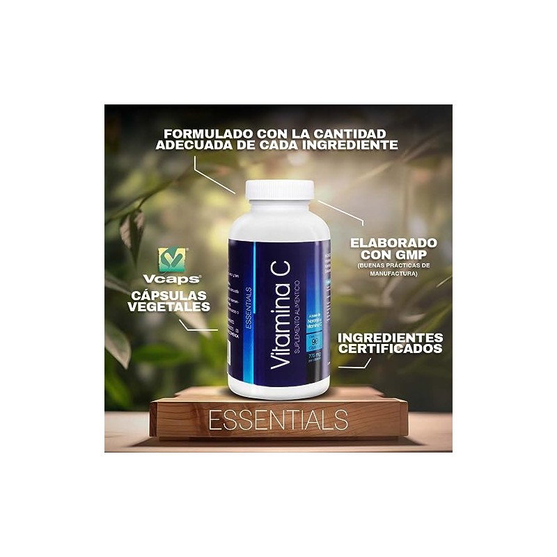 NLS ESSENTIALS VITAMINA C 90 Cpsulas vegetales Salud y Bienestar