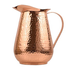 Jarra de cobre martillado Artisan's Anvil con asa, 100% cobre, resistente, hecha a mano, 70 oz. líq., mejor para agua, ayurveda, Moscow Mules, cócteles