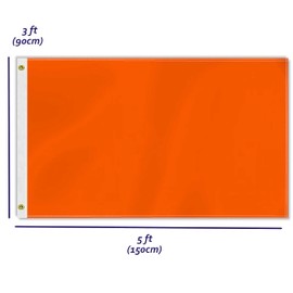 3×5 FT Orange Flag, Large 75D DIY Creat Blank Pure Color Outdoor Banner,Doube Side Printing Decor For Patio Garden With Brass Gromment