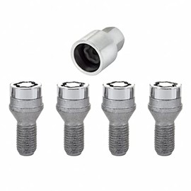 McGard Wheel Lock Bolt Set For Fiat 500 2012-2019 | Cone Seat | M12 x 1.25 | 17mm Hex | 22.0mm Shank Length | 4-Pack | Chrome