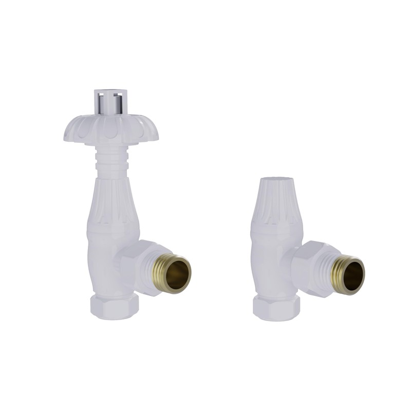 NRG Traditional Antique Angled Central Heating Radiator Valve 15mm Thermostatic