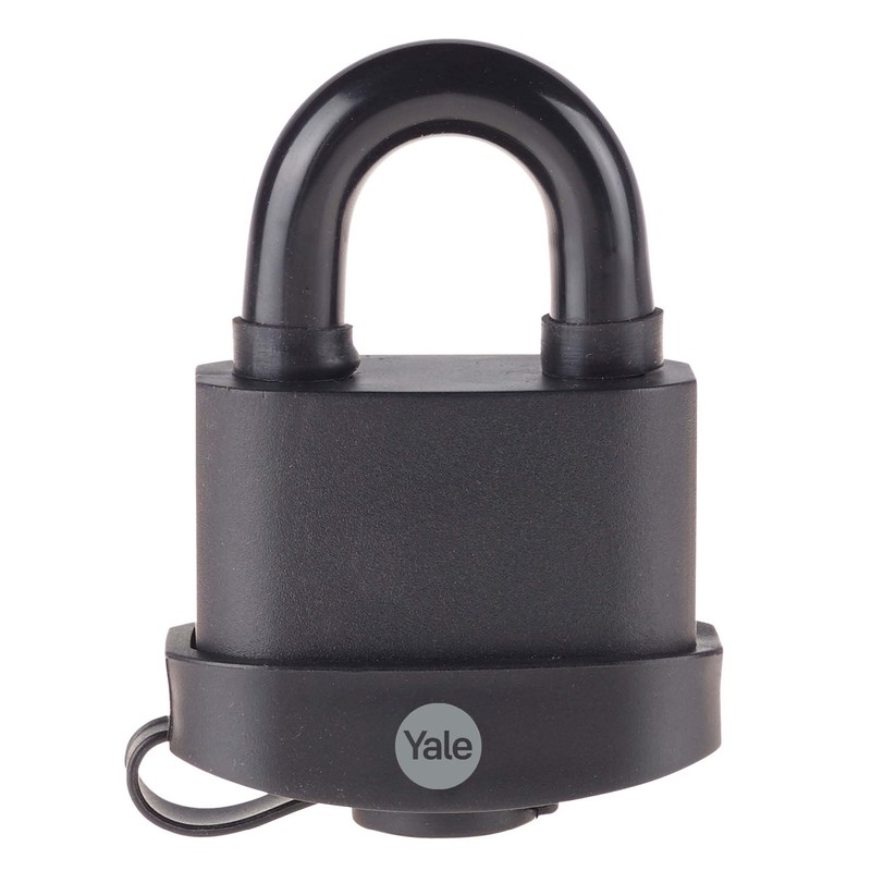 YALE Y221B/52/125/1 - Brass Closed Shackle Padlock (51mm) - Black