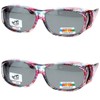 2 Pair Polarized Fit Over Oval Rectangular Sunglasses -8866JP2- Floral/Floral