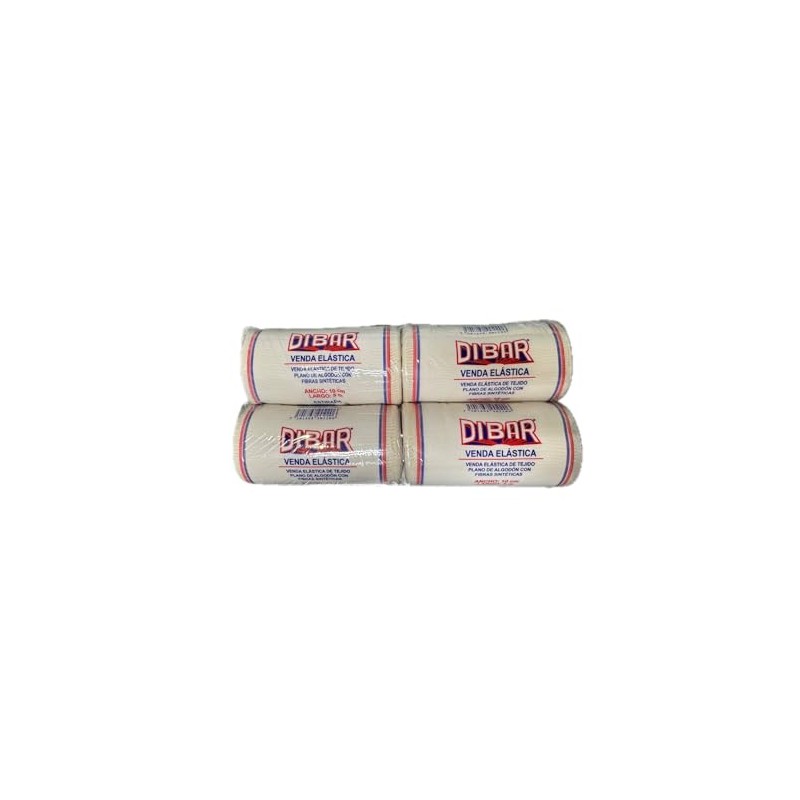 DIBAR Venda Elástica de Tejido Plano de Algodón, 10 cm