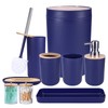 iMucci Bathroom Accessories Set Navy Blue Bathroom Decor Sets with