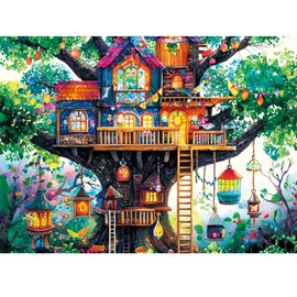 500 Piece Puzzles for Adults,Magical Tree House Puzzle for Kids Teen Adults,Recycled Paper Unique Fun Cool Jigsaw Puzzle 500 Pieces,Challenging Family Game Gift for Friends Men Women Seniors,20.5*15In
