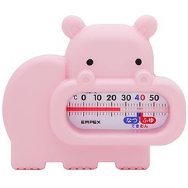 Empex TG-5133 Weather Meter, Air Trio, Floating Hot Water Thermometer, Made in Japan, Hippo, Pink, 4.1 x 3.5 x 1.4 inches (10.5 x 8.8 x 3.5 cm)