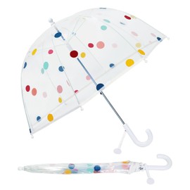 decalsweet Kids Umbrella Clear Bubble Umbrellas for Rain,Transparent Dome Safety Windproof Umbrella with Easy-Grip Hook Handle for Toddler Girls and Boys