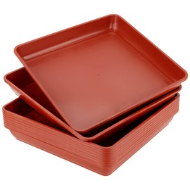 JOIKIT 10 PCS 11.4 x 11.4 x 1.6 Inches Square Plant Saucer, Flower Pot Tray Without Drain Holes for Flowers, Plants, Seedlings