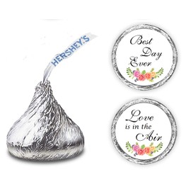 324 Floral Roses Best Day Ever, Love Is In The Air, Hershey Kiss Wedding Stickers, Bachelorette Kisses Labels Stickers For Weddings, Bridal Shower Engagement Party, Kisses Party Favors