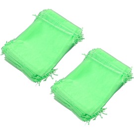 Yosoo Bolsas de Protección de Frutas, Bolsas de Malla para Verduras 100 Piezas Bolsas de Cubierta de Red Verde Protectores de Frutas de Malla con Cordón Barrera Bolsas de Cubierta de