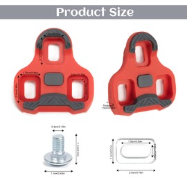 Zouwel Look Keo Cleats Compatible with Bike Pedals 3-Hole Grip Blade 2 Max Carbon Classic Cleats, Bicycle Shoe Board Compatible, 4.5° MTB Pedal Road Non-Slip Bicycle Accessory Set (RED)
