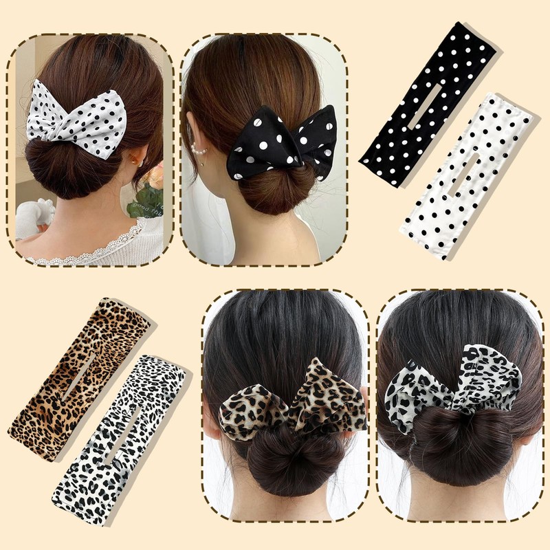 FOSDICK Pack of 4 Twister Headbands, Magic Hair Bun Maker