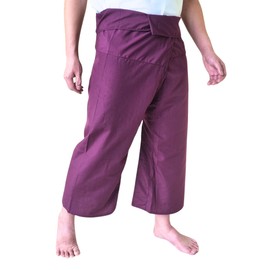 Atiya Unisex Thai Long Fisherman Pants, Yoga & Meditation, Martial Arts, Toray Fabric Pants (US, Alpha, One Size, Regular, Regular, ATY-F205-PUR)