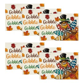Artoid Mode - Juego de 6 manteles individuales de hojas de arce de pavo Gobble, 12 x 18 pulgadas, para decoración de fiesta, cocina, comedor