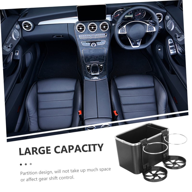 ULTECHNOVO Vehicle-Mounted Tissue and Cup Holder Storage Box Multifunctional Car