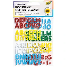 Folia 23796 Foam Rubber Glitter Stickers, Alphabet