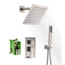 SUMERAIN Shower Faucet Brushed Nickel,Rough-in Valve Included and Complete Metal Components,Customized Acceptable